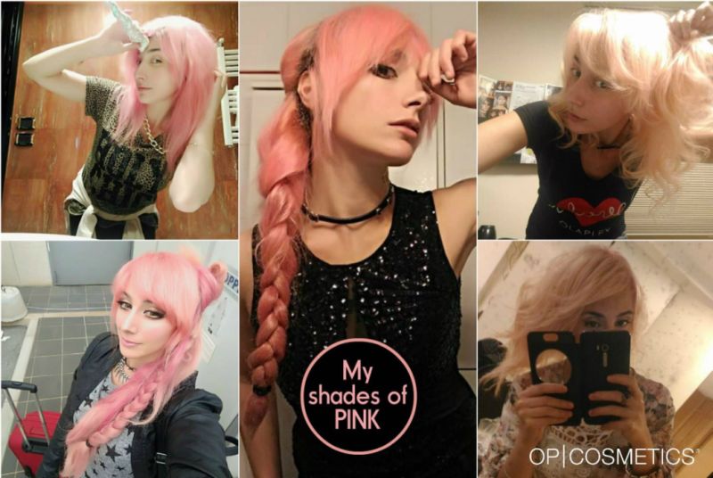 Collage capelli rosa